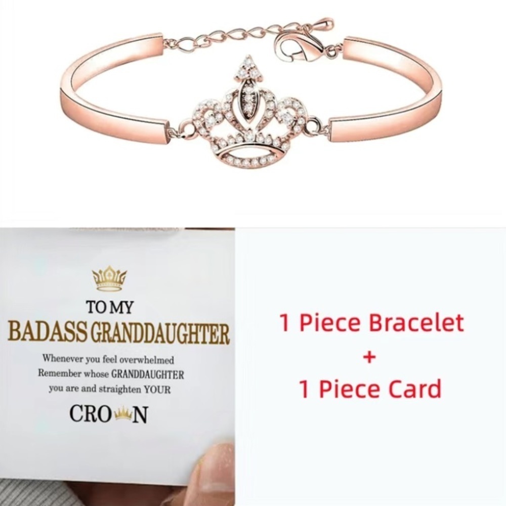 To My Badass Granddaughter Crown Bracelet